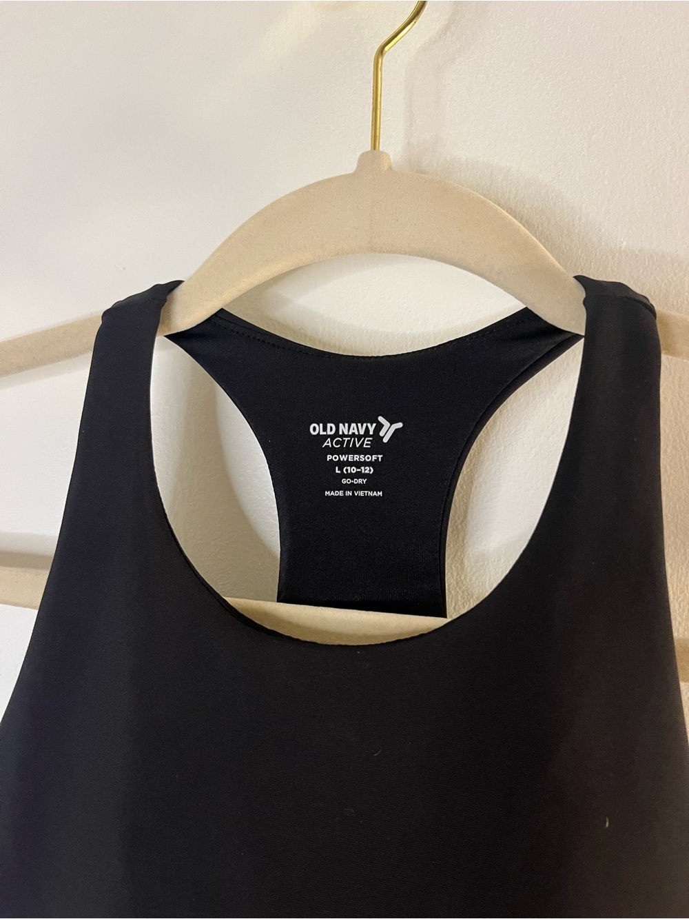 Old Navy Active Powersoft Black Racerback Tank Sports Bra - Picture 2 of 6